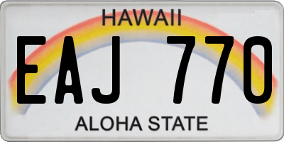 HI license plate EAJ770