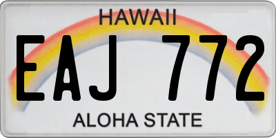 HI license plate EAJ772