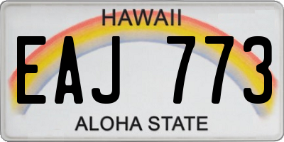 HI license plate EAJ773