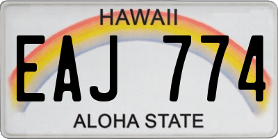 HI license plate EAJ774