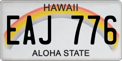 HI license plate EAJ776