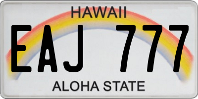 HI license plate EAJ777