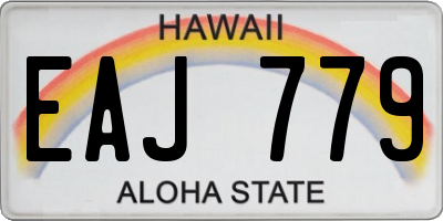 HI license plate EAJ779