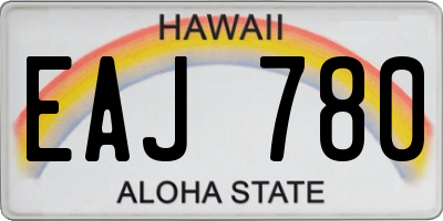 HI license plate EAJ780