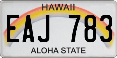 HI license plate EAJ783