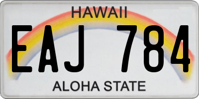 HI license plate EAJ784