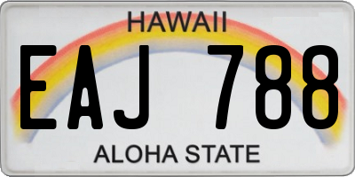 HI license plate EAJ788