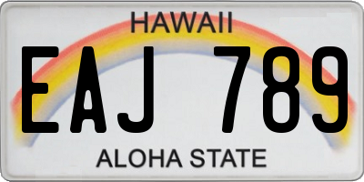 HI license plate EAJ789