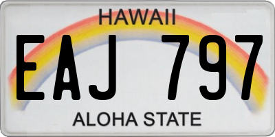 HI license plate EAJ797