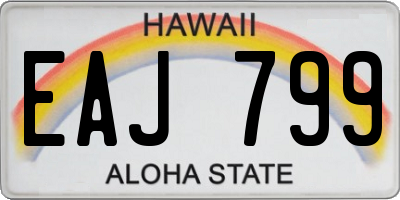 HI license plate EAJ799