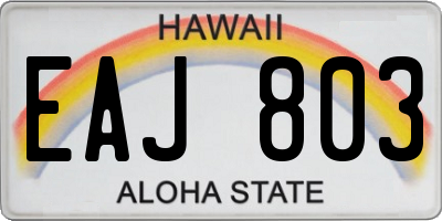 HI license plate EAJ803