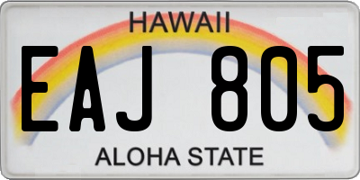 HI license plate EAJ805