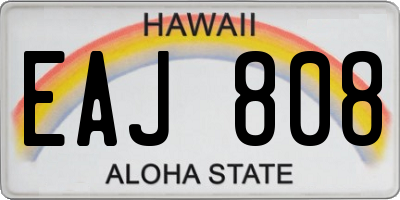 HI license plate EAJ808