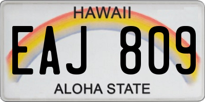 HI license plate EAJ809