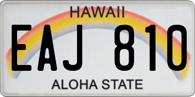 HI license plate EAJ810