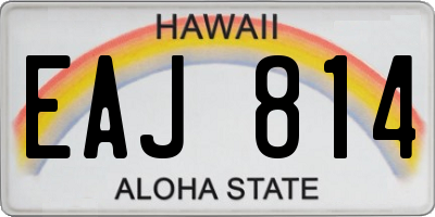 HI license plate EAJ814