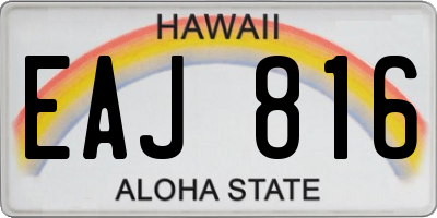 HI license plate EAJ816