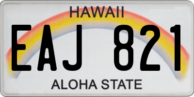 HI license plate EAJ821