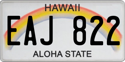 HI license plate EAJ822