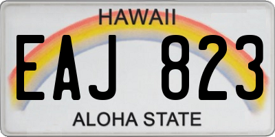 HI license plate EAJ823