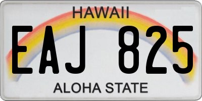 HI license plate EAJ825