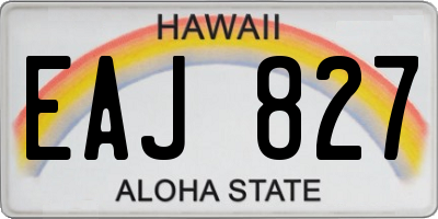 HI license plate EAJ827