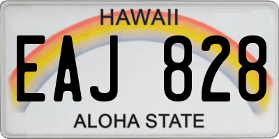 HI license plate EAJ828