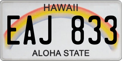 HI license plate EAJ833