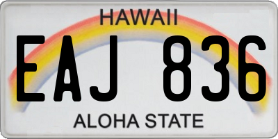 HI license plate EAJ836