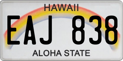 HI license plate EAJ838