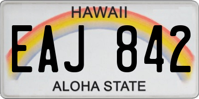 HI license plate EAJ842