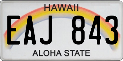 HI license plate EAJ843