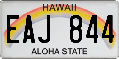 HI license plate EAJ844