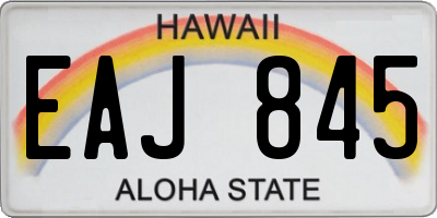 HI license plate EAJ845