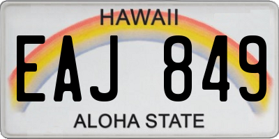 HI license plate EAJ849