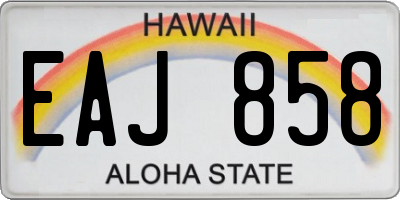 HI license plate EAJ858