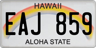 HI license plate EAJ859