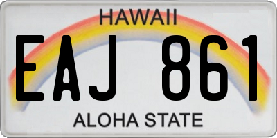 HI license plate EAJ861