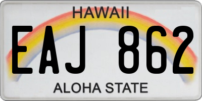 HI license plate EAJ862