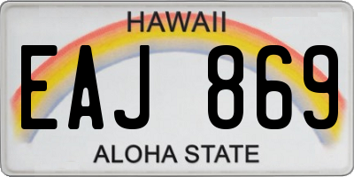 HI license plate EAJ869