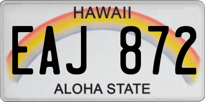 HI license plate EAJ872