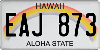 HI license plate EAJ873