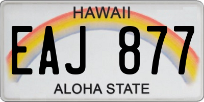 HI license plate EAJ877