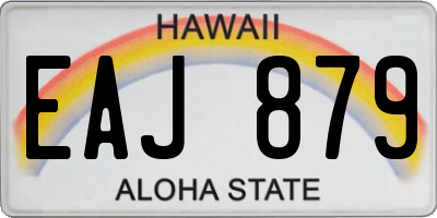 HI license plate EAJ879