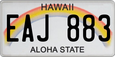 HI license plate EAJ883