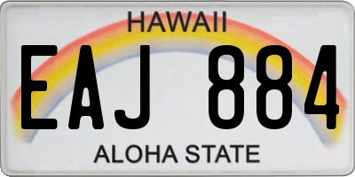 HI license plate EAJ884