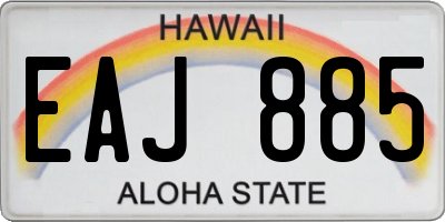HI license plate EAJ885