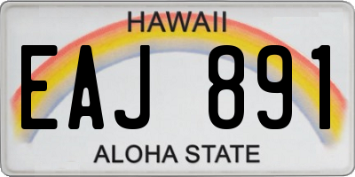 HI license plate EAJ891