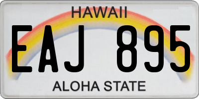 HI license plate EAJ895