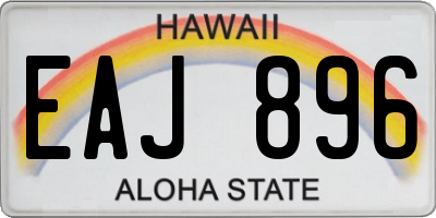 HI license plate EAJ896